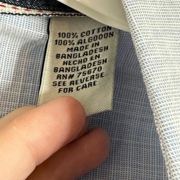 Thread & Cloth 100% Cotton Men's Button Down Casual Blue Shirt Size XL - Picture 7 of 10